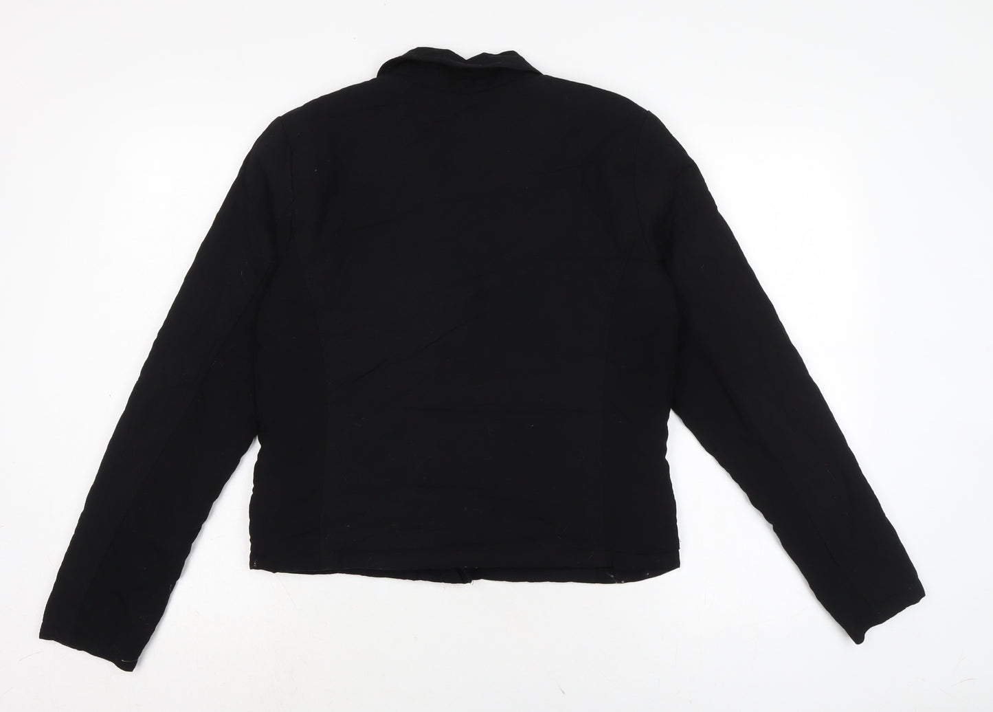 Dorothy Perkins Womens Black Biker Coatigan Size 12 Zip