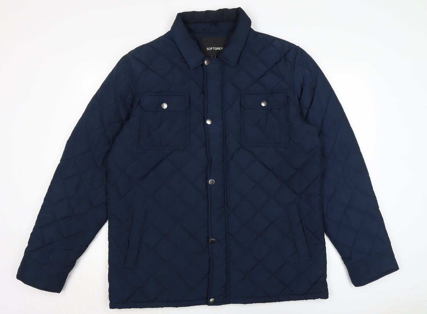 SOFT GREY Mens Blue Jacket Size XL Zip