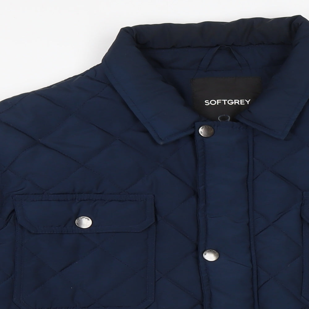 SOFT GREY Mens Blue Jacket Size XL Zip