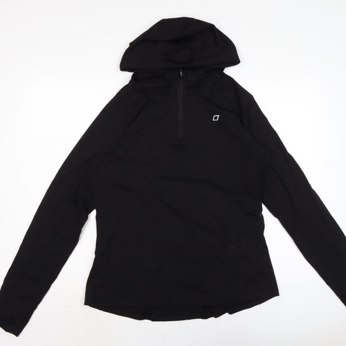 Laura Jane Active. Womens Black Nylon Pullover Hoodie Size XL