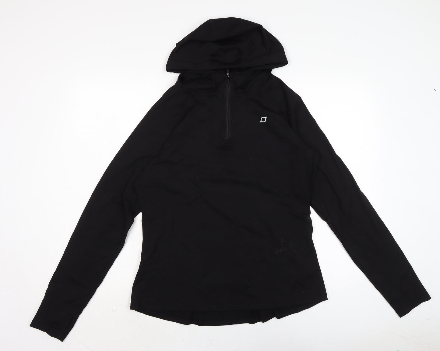 Laura Jane Active. Womens Black Nylon Pullover Hoodie Size XL