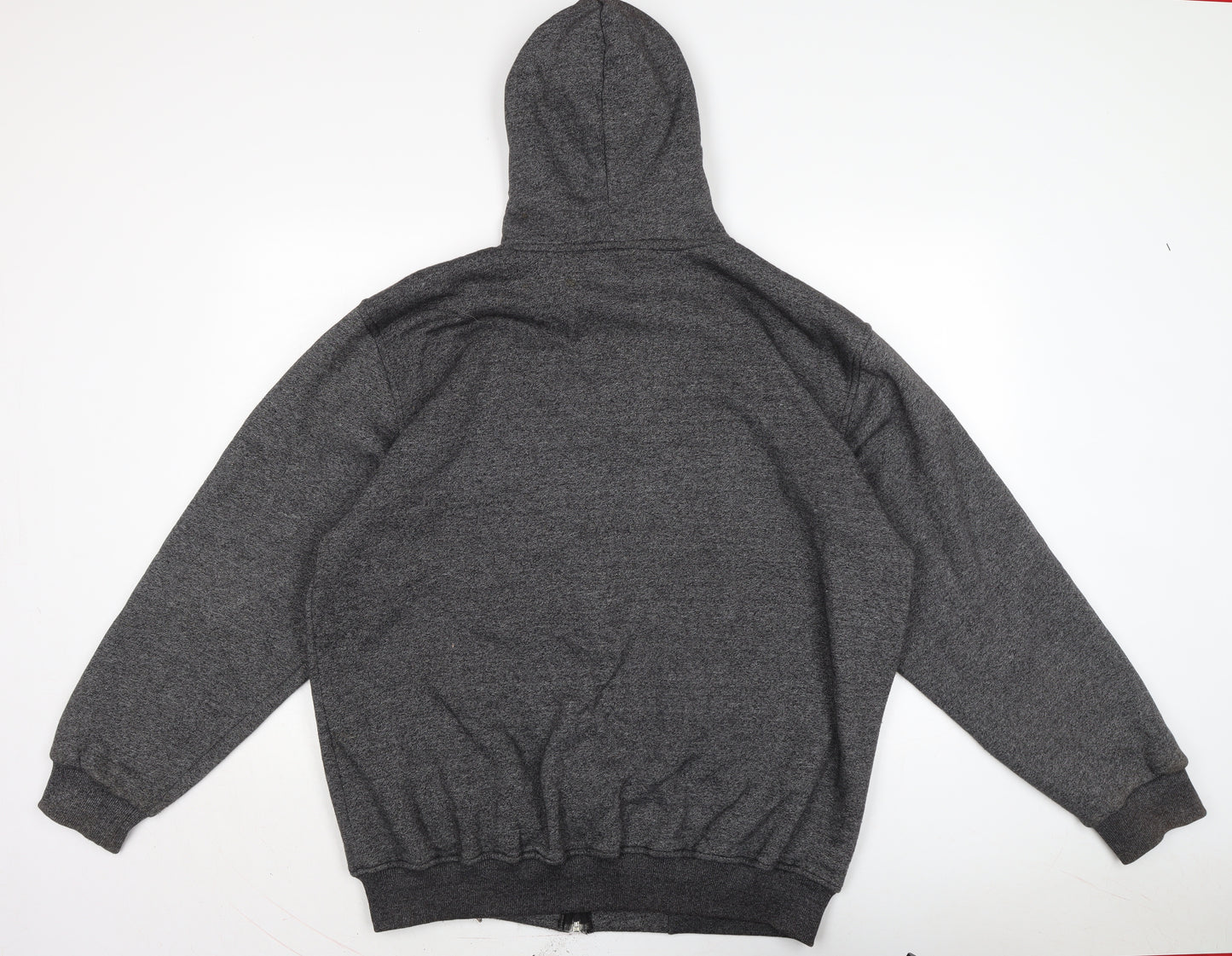 Fred Perry Mens Grey Cotton Full Zip Hoodie Size 2XL