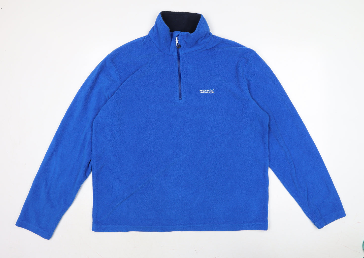 Regatta Mens Blue Mock Neck Polyester Pullover Jumper Size XL Long Sleeve