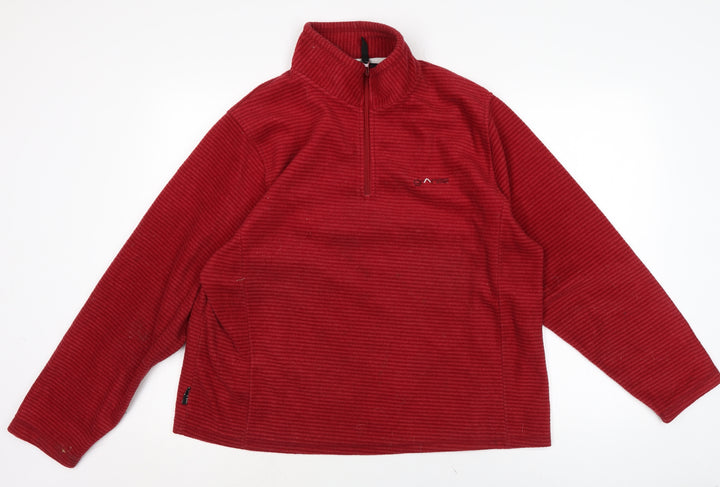 granite Womens Red Mock Neck Polyester Pullover Jumper Size 18