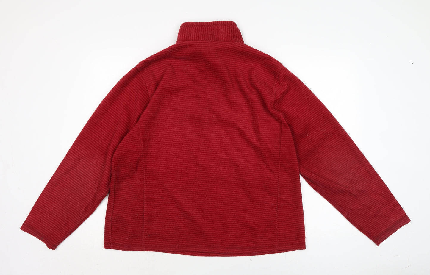 granite Womens Red Mock Neck Polyester Pullover Jumper Size 18