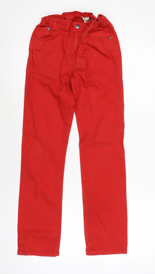 Vertbaudet Girls Purple Cotton Straight Jeans Size 12-13 Years L27 in Regular Zip