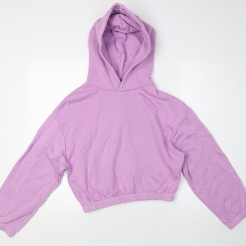 Zara Womens Purple Cotton Pullover Hoodie Size S