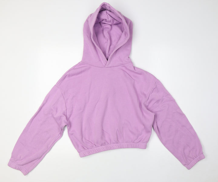 Zara Womens Purple Cotton Pullover Hoodie Size S