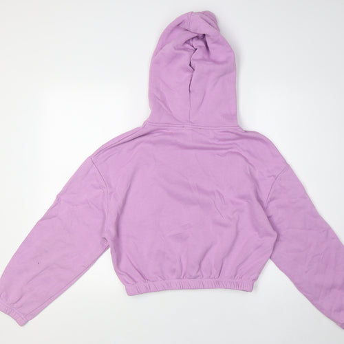 Zara Womens Purple Cotton Pullover Hoodie Size S