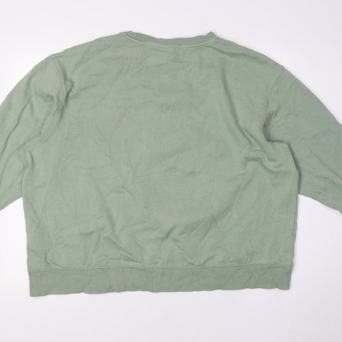 Disney Womens Green Cotton Pullover Sweatshirt Size XL - Mickey Mouse