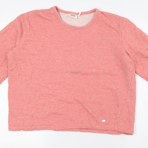 Dobber Womens Pink Cotton Pullover Sweatshirt Size M - Ruffle Sleeves