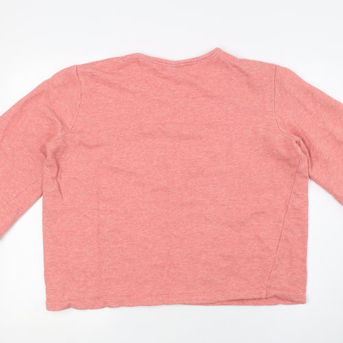 Dobber Womens Pink Cotton Pullover Sweatshirt Size M - Ruffle Sleeves