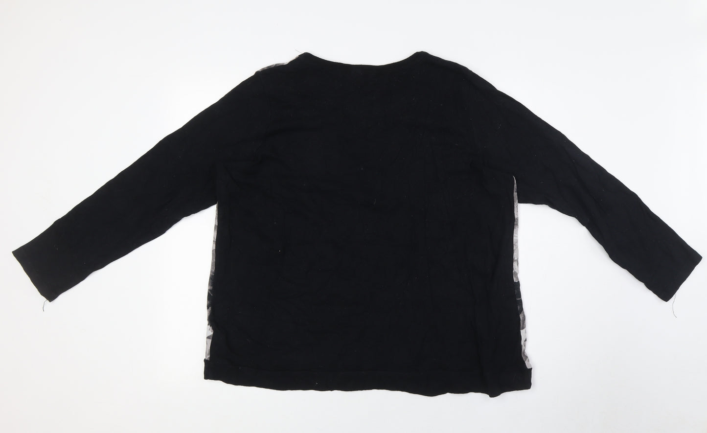NEXT Womens Black Floral Cotton Pullover Sweatshirt Size 20