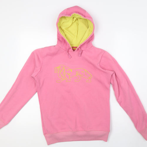 Lonsdale Womens Pink Cotton Pullover Hoodie Size 8