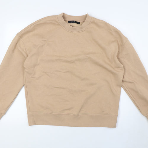 Very Womens Beige Cotton Pullover Sweatshirt Size 16