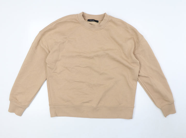 Very Womens Beige Cotton Pullover Sweatshirt Size 16