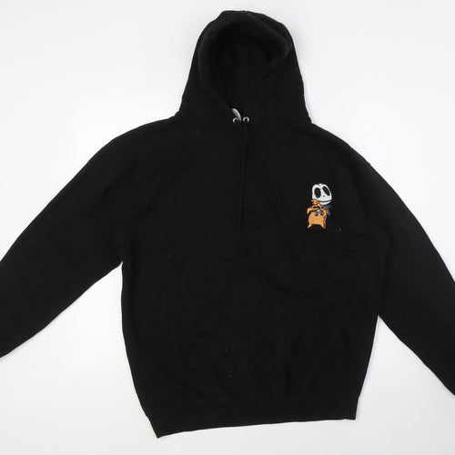 Just Hoods Mens Black Cotton Pullover Hoodie Size L