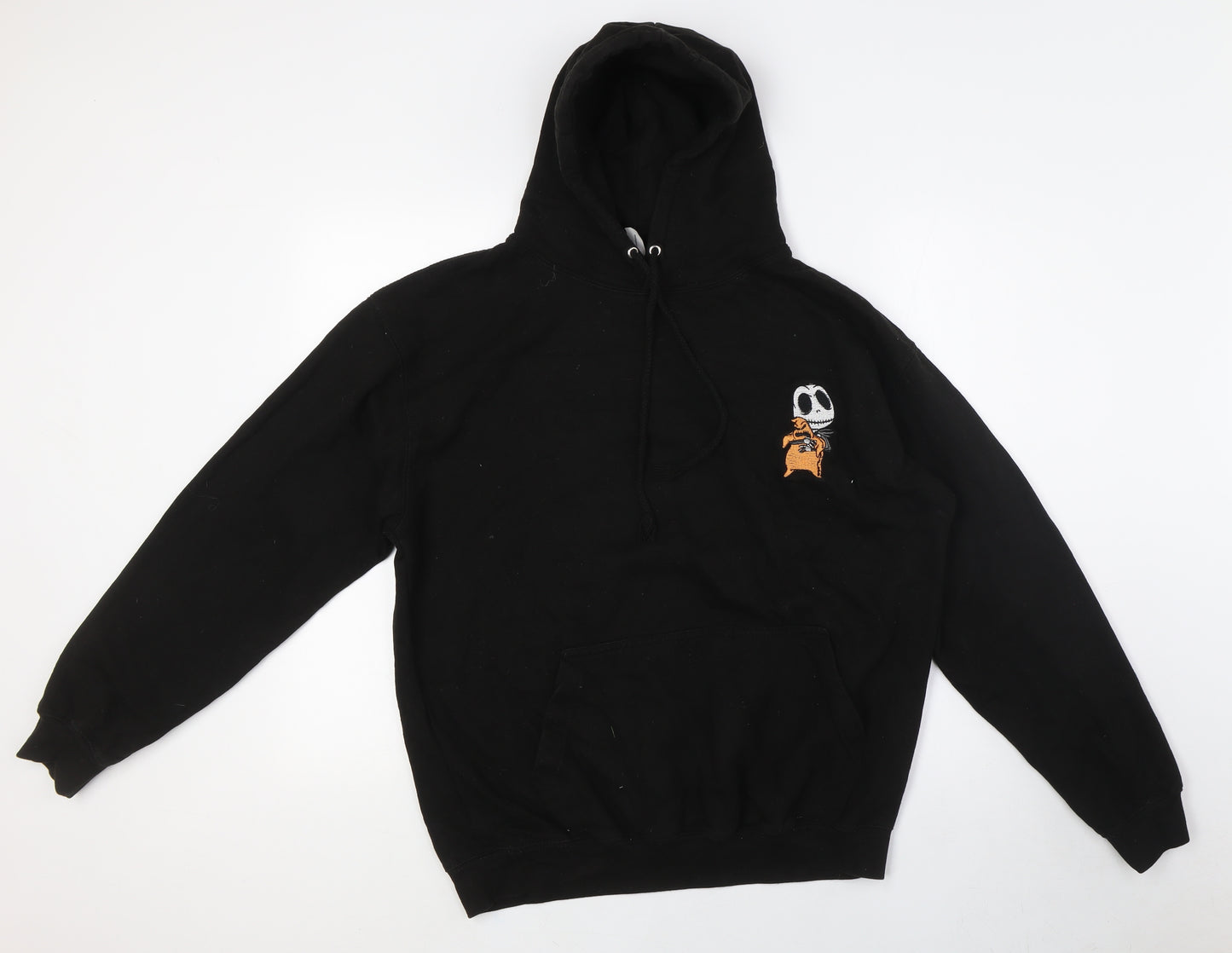 Just Hoods Mens Black Cotton Pullover Hoodie Size L
