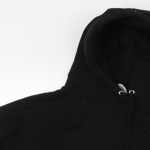Just Hoods Mens Black Cotton Pullover Hoodie Size L