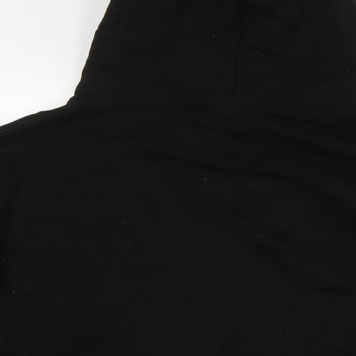 Just Hoods Mens Black Cotton Pullover Hoodie Size L