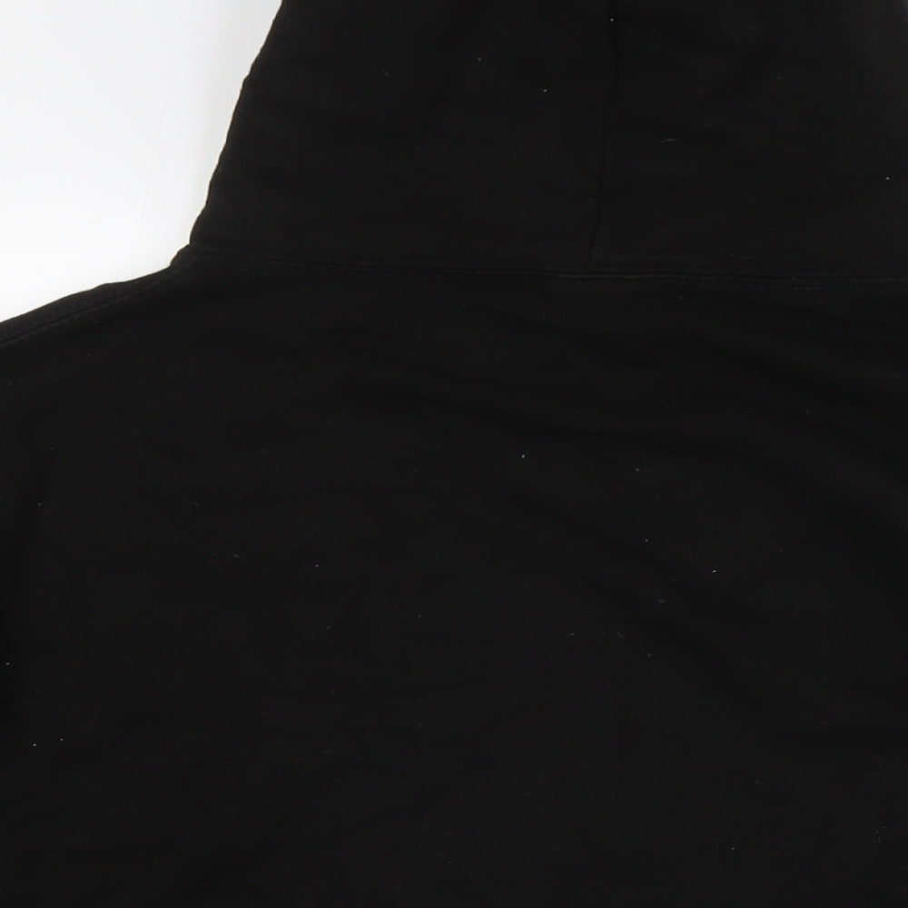 Just Hoods Mens Black Cotton Pullover Hoodie Size L
