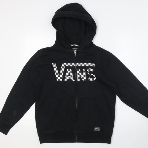 VANS Womens Black Cotton Full Zip Hoodie Size L Zip