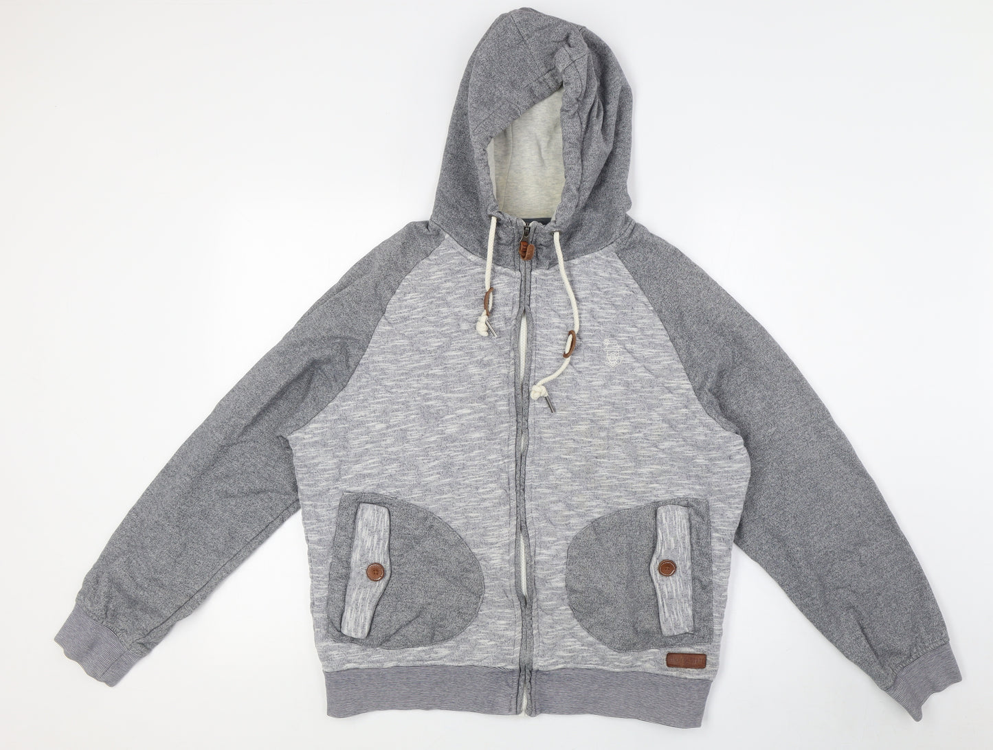 Nanny State Boys Grey Cotton Full Zip Hoodie Size XL Zip - Quilted