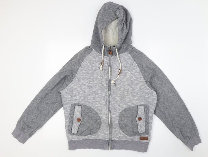 Nanny State Boys Grey Cotton Full Zip Hoodie Size XL Zip - Quilted