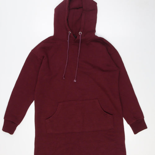 Brave Soul Womens Red Cotton Pullover Hoodie Size 8