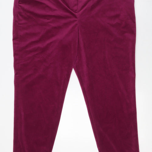 find. Womens Purple Polyester Trousers Size XL L29 in Regular Zip