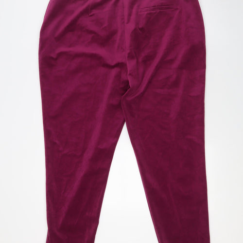 find. Womens Purple Polyester Trousers Size XL L29 in Regular Zip