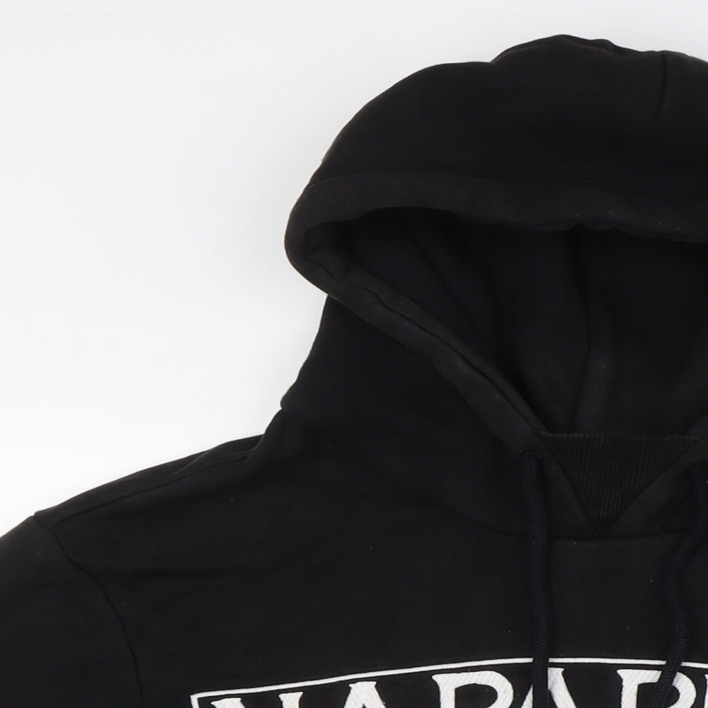 Napapijri Mens Black Cotton Pullover Hoodie Size L