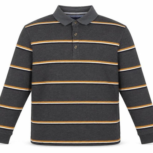 Lincoln Mens Grey Striped Cotton Button-Up Size XL Collared - Yellow, Navy
