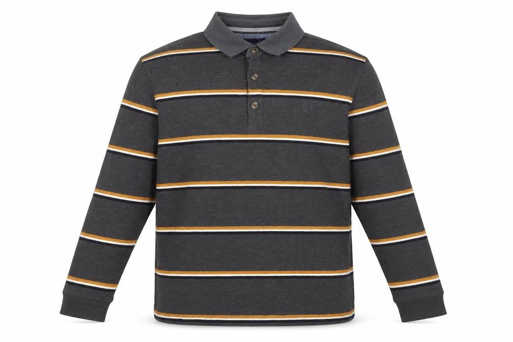 Lincoln Mens Grey Striped Cotton Button-Up Size XL Collared - Yellow, Navy