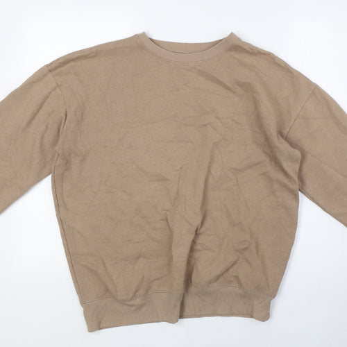 New Look Womens Beige Cotton Pullover Sweatshirt Size S