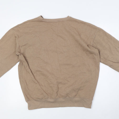New Look Womens Beige Cotton Pullover Sweatshirt Size S