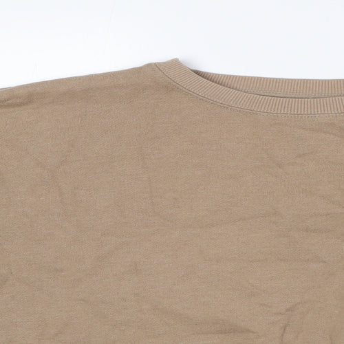 New Look Womens Beige Cotton Pullover Sweatshirt Size S