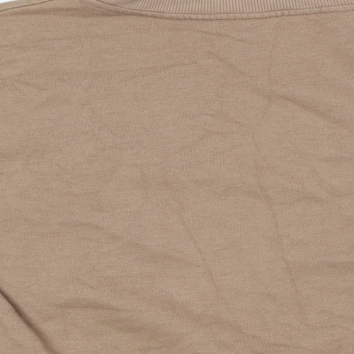 New Look Womens Beige Cotton Pullover Sweatshirt Size S