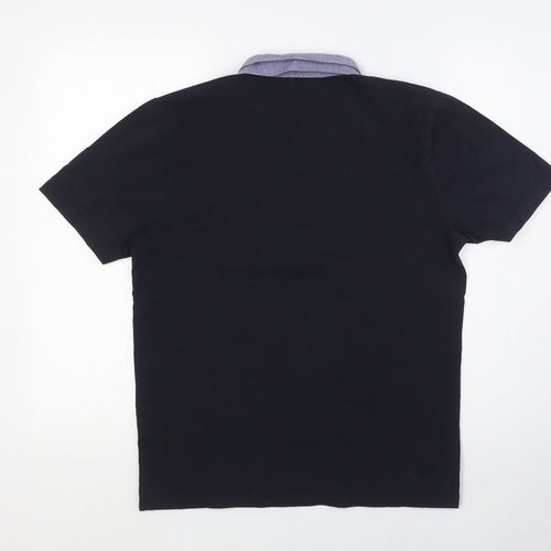 Rough Justice Mens Blue Cotton Button-Up Size M Collared