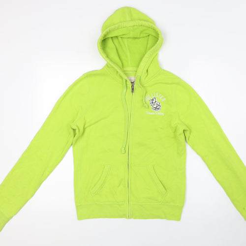 Hollister Mens Green Cotton Full Zip Hoodie Size M - Beach Relay