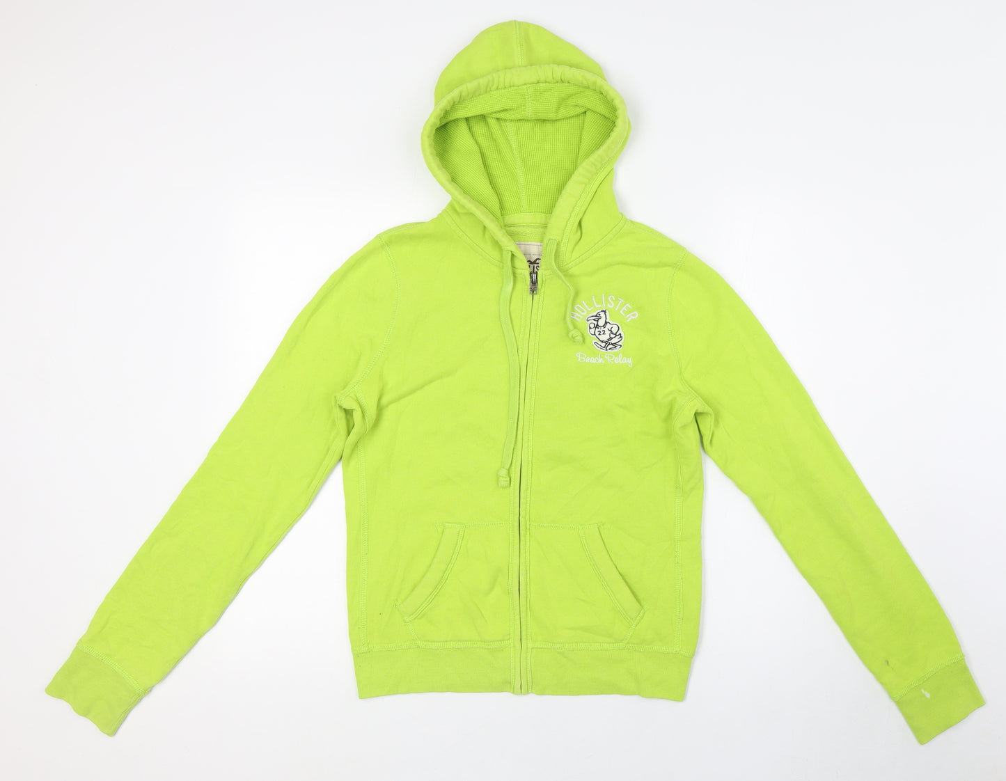 Hollister Mens Green Cotton Full Zip Hoodie Size M - Beach Relay