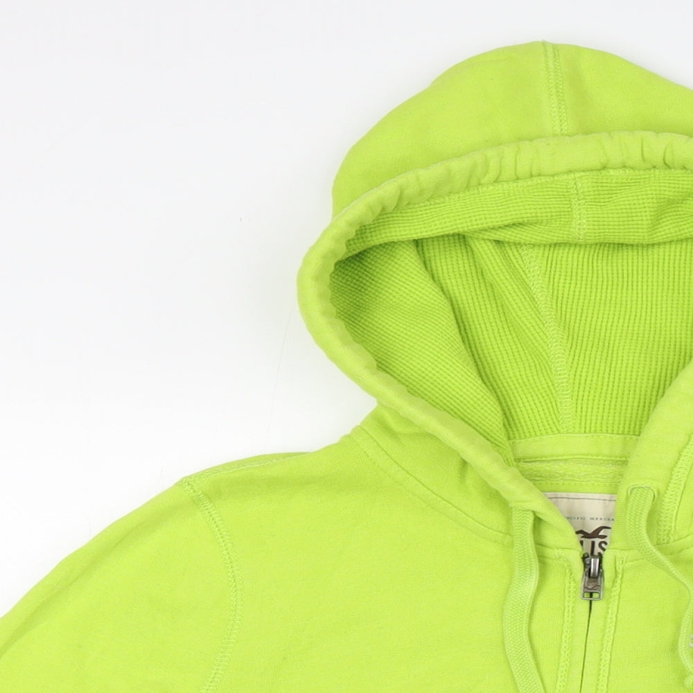 Hollister Mens Green Cotton Full Zip Hoodie Size M - Beach Relay