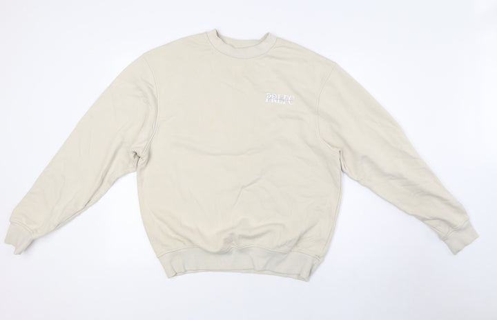 River Island Mens Beige Cotton Pullover Sweatshirt Size S