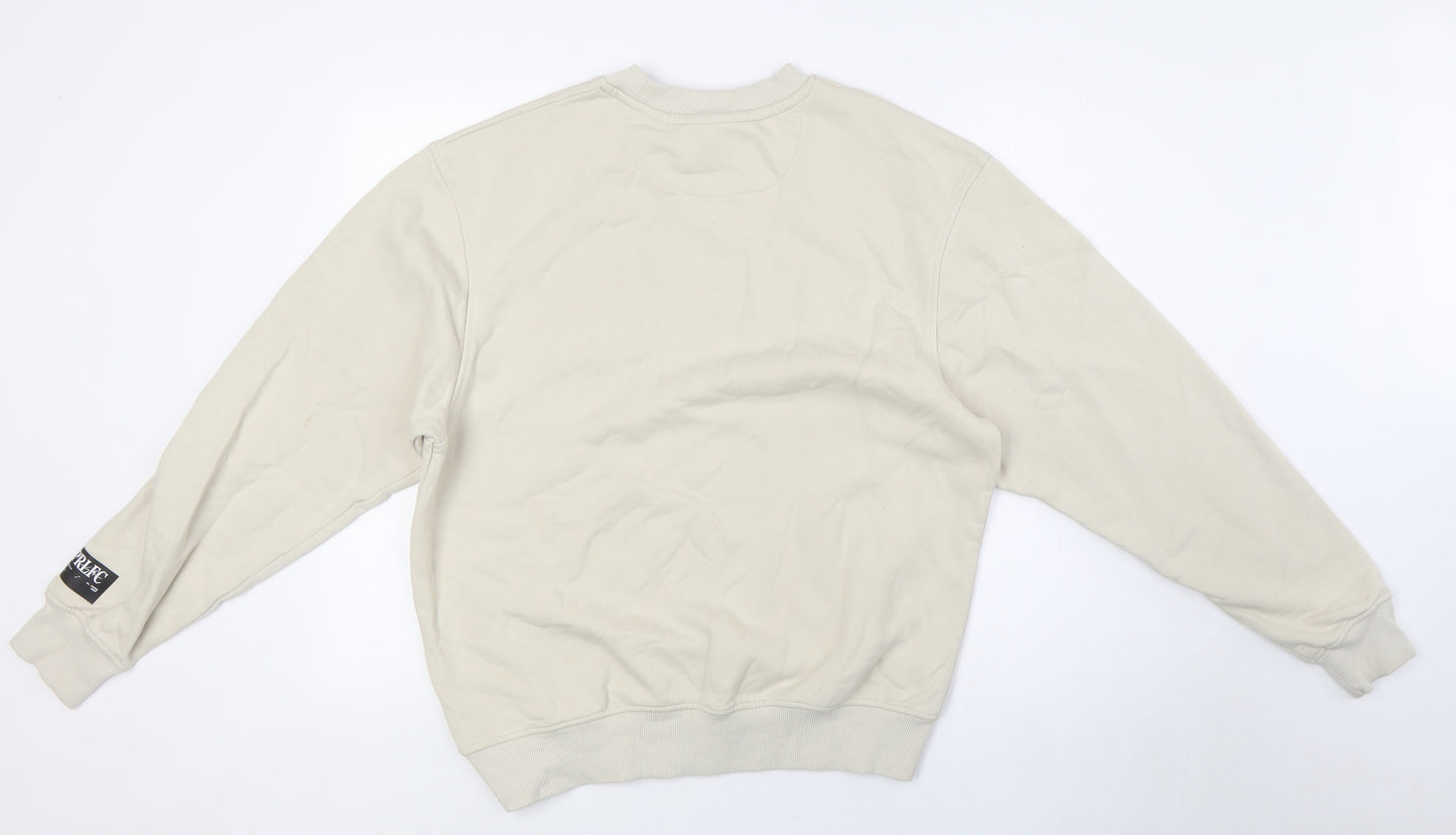River Island Mens Beige Cotton Pullover Sweatshirt Size S
