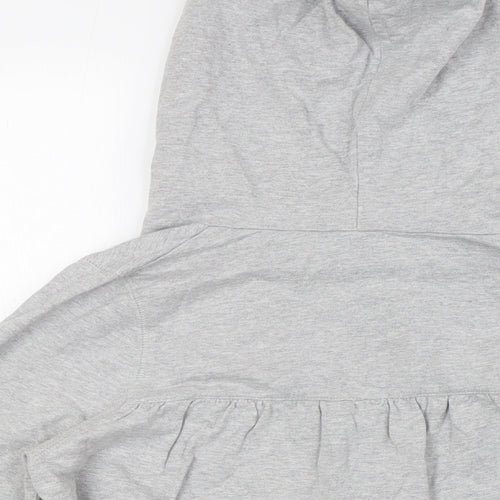 Topshop Womens Grey Cotton Pullover Hoodie Size 10 - V-Neck