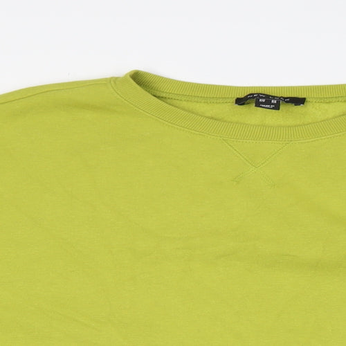 New Look Womens Green Cotton Pullover Sweatshirt Size M