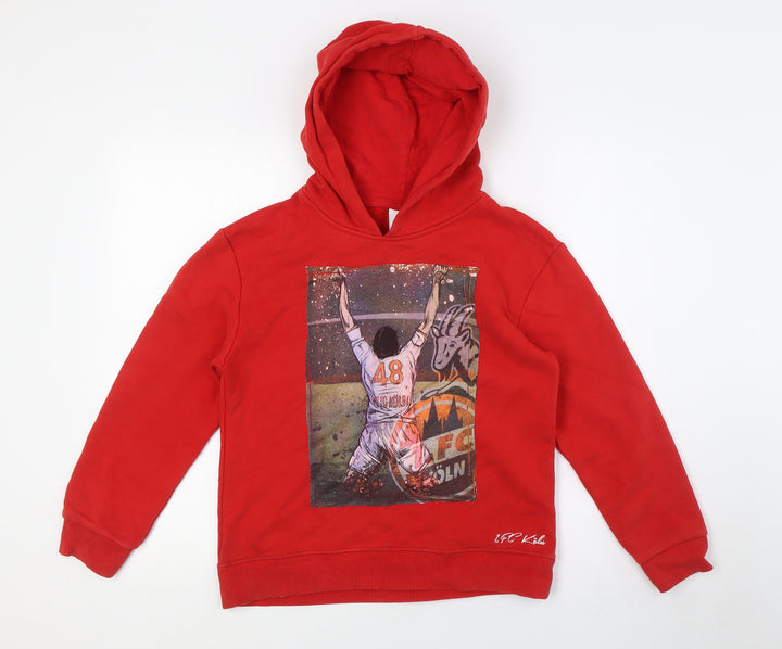 Spurbar Anders Boys Red Cotton Pullover Hoodie Size 12 Years - Football