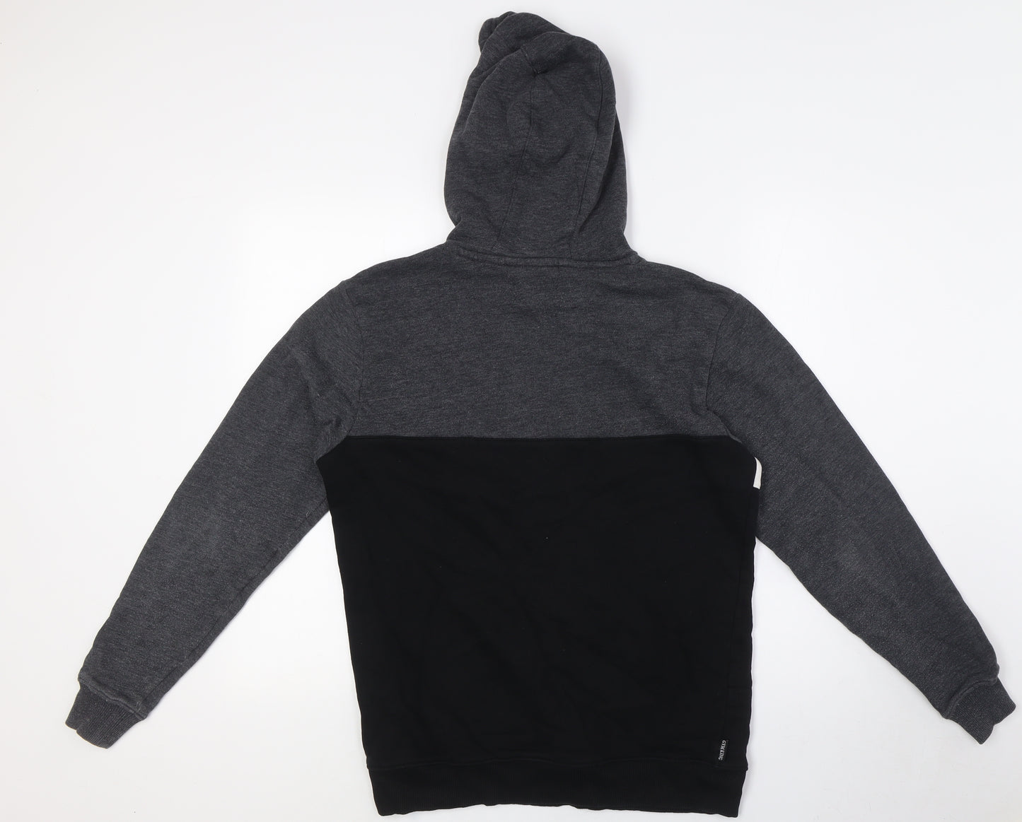 GK Mens Black Cotton Pullover Hoodie Size S - White Strip