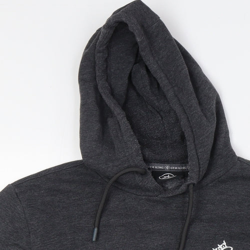 GK Mens Black Cotton Pullover Hoodie Size S - White Strip