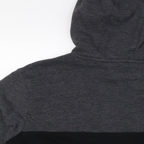 GK Mens Black Cotton Pullover Hoodie Size S - White Strip